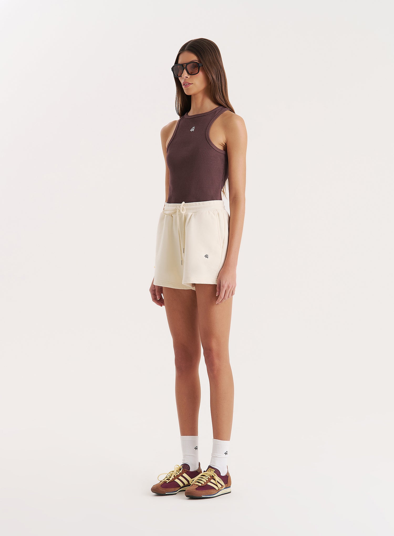 Chocolate 4th Branded Racer Vest Top